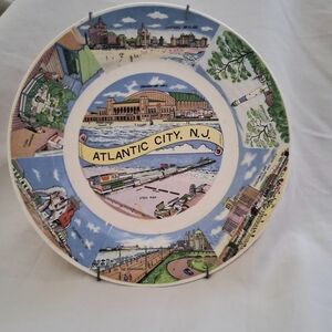 Vintage Atlantic City, NJ Souvenir 9" Plate : Made In Japan